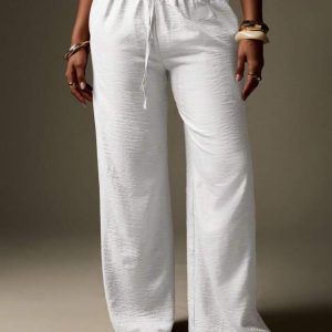 Summer linen wide leg pants
